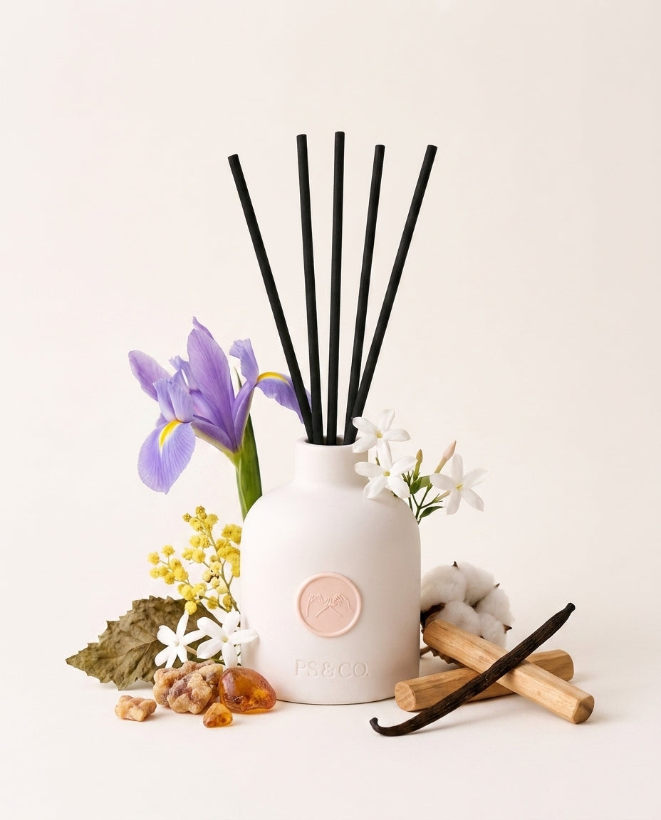 Hush | Frosted Iris & Warm Amber Reed Diffuser